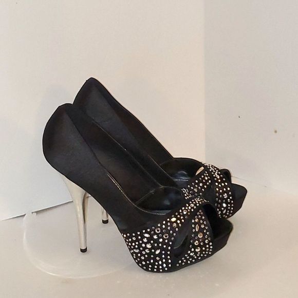 Deb Women's Shoes Stiletto Heels Bling Formal Party Platform Size 9 - Picture 1 of 12